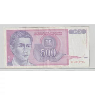 1992 500 dinár bankjegy Jugoszlávia