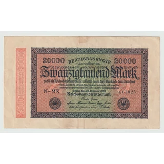 1923  20 000 Mark (Márka, Reichsbanknote) bankjegy - Németország