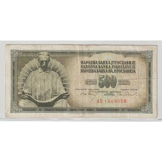 1970 500 dinár bankjegy Jugoszlávia
