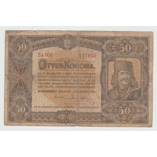 1920 50 Korona Államjegy