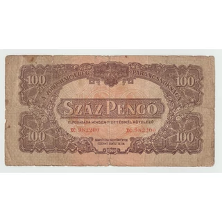 1944 100 Pengő bankjegy VF Vörös Hadsreg Parancsnoksága