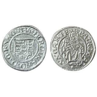I. Ferdinánd ezüst dénár 1536 K–B – ÉH 745a