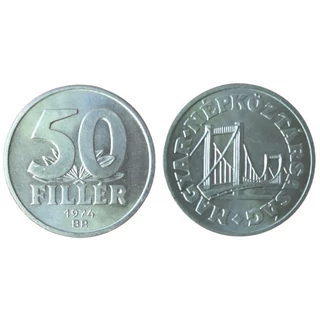 1974 50 fillér UNC forgalmi érme – Magyar Népköztársaság, Erzsébet híd