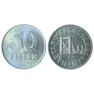 1973 50 fillér UNC forgalmi érme – Magyar Népköztársaság, Erzsébet híd
