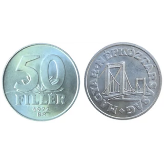 1972 50 fillér UNC forgalmi érme – Magyar Népköztársaság, Erzsébet híd