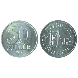 1977 50 fillér UNC forgalmi érme – Magyar Népköztársaság, Erzsébet híd