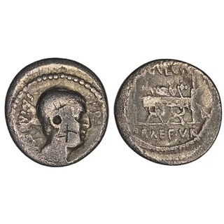 L. Livineius Regulus Denarius, római ezüst érme – Kr.e. 42, RRC 494/31
