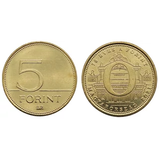 2021. évi 5 forint „O” betű – 75 éves a forint emlékérme