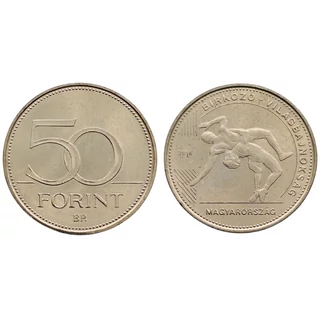 2018 50 forint Bírkózó világbajnokság verdefényes emlékérme rollniból Numizmatika - Érmék, érme