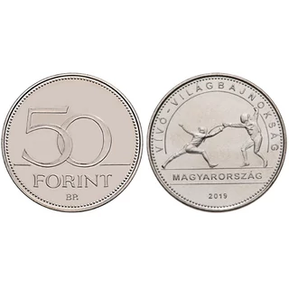 2019 50 forint Vívó világbajnokság verdefényes emlékérme rollniból