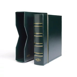 NUMIS érmealbum, Classic design, tokkal és 5 db különböző berakó lappal, zöld