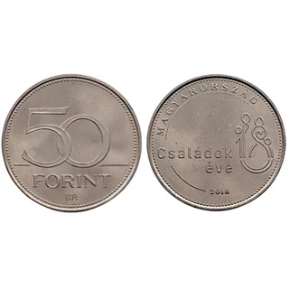 2018 50 forint Családok éve verdefényes emlékérme rollniból