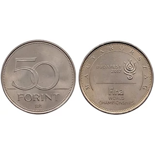 2017 50 forint FINA vizes világbajnokság verdefényes emlékérme rollniból