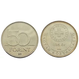2006 50 forint Magyar vöröskereszt verdefényes emlékérme rollniból