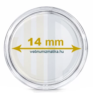 Érmetartó kapszula, érmekapszula, védőtok érméhez 14mm belső átmérő