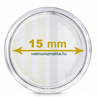 Érmetartó kapszula, érmekapszula, védőtok érméhez 15mm belső átmérő