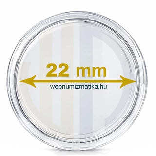 Érmetartó kapszula, érmekapszula, védőtok érméhez 22mm belső átmérő