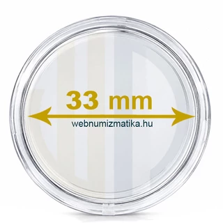 Érmetartó kapszula, érmekapszula, védőtok érméhez 33mm belső átmérő