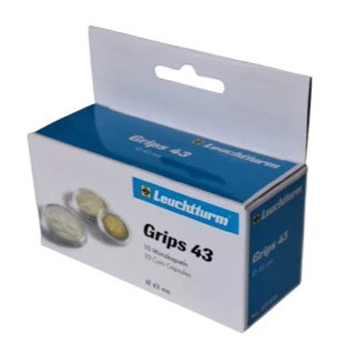 Leuchtturm Grips Érme Tároló Kapszulák - Belső Átmérő 43 mm, 10 db egy csomagban