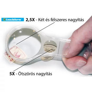 Akril nagyító 2,5x és 5x nagyítással
