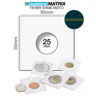 Leuchtturm MATRIX Öntapadós érmetartó keret, fehér, belső Ø 25 mm