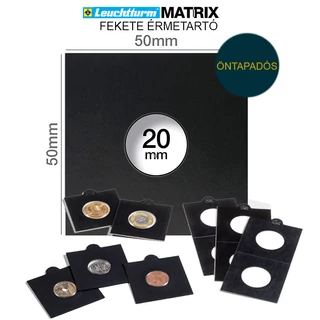 MATRIX érmetartó keret, fekete, belső Ø 20 mm, öntapadós