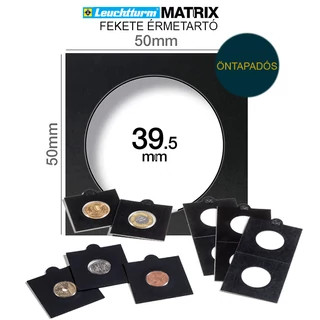 Leuchtturm MATRIX Öntapadós érmetartó keret, fekete, belső Ø 39,5 mm