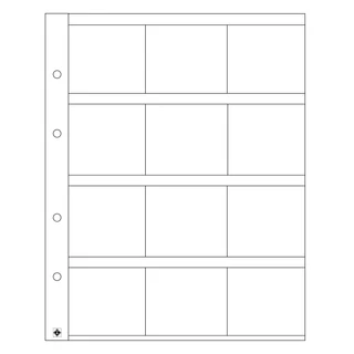 OPTIMA érmetartó lapok, 12 db érmetartó kerethez 50x50 mm, átlátszó