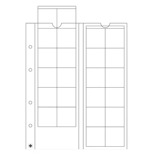 Leuchtturm OPTIMA érmetartó lap, 24 db érméhez 34 mm Ø-ig, átlátszó