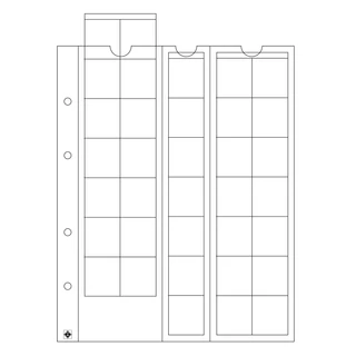 Leuchtturm OPTIMA érmetartó lap, 35 db érméhez 27 mm Ø-ig, átlátszó