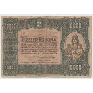 1920 10000 Korona Államjegy