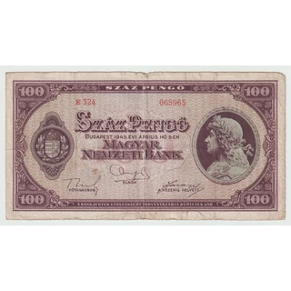 1945 100 Pengő bankjegy F