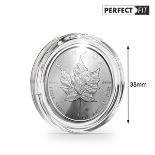 Leuchtturm Ultra Perfect Fit érmekapszulák – 1 oz Maple Leaf ezüstérméhez (38,00 mm), 10 db/csomag