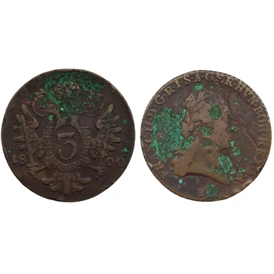 1800 3 kreuzer érme I. Ferenc