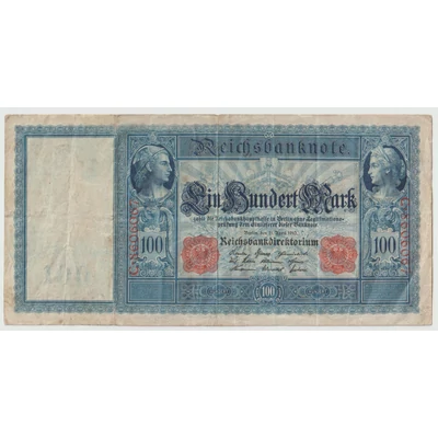 1910 Ein Hundert Mark - német 100 márkás bankjegy - Reichsbanknote