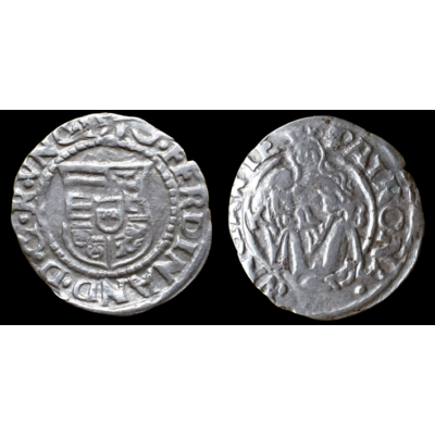 1550 I. Ferdinánd ezüst dénár érme