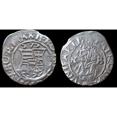 1575 Miksa ezüst dénár érme