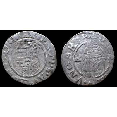 1576 Miksa ezüst dénár érme