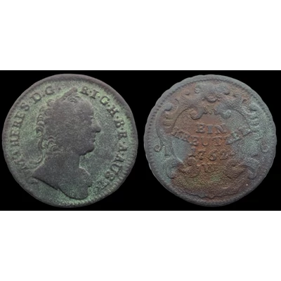 Mária Terézia 1 krajcár érme 1762 W verdejel