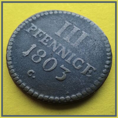 1803 3 pfennige réz érme