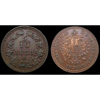 1858 5/10 krajcár Habsburg érme