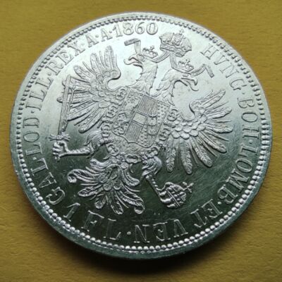 1860 1 Florin Ferencz József ezüst érme Numizmatika - Érmék, érme