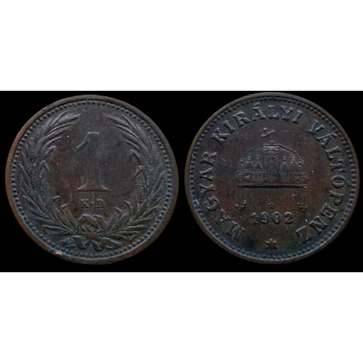 1902 1 fillér 3 érme