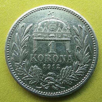 1912 1 korona ezüst érme