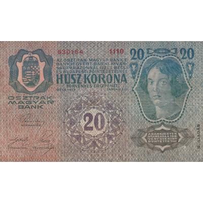 1913 20 korona bankjegy Numizmatika-bankjegyek
