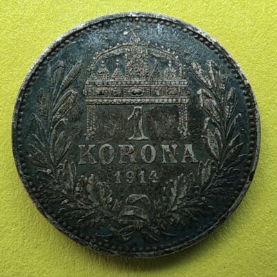 1914 1 korona ezüst érme