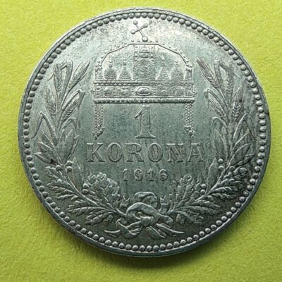 1916 1 korona ezüst érme