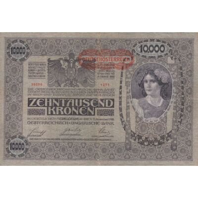 1918 10000 korona bankjegy Numizmatika-bankjegyek