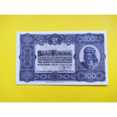 1923 100 korona államjegy XF papírpénz Numizmatika-bankjegyek