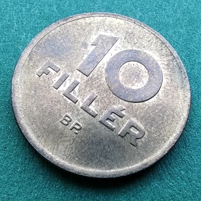 1950 10 fillér citrom réz érme verdefényes